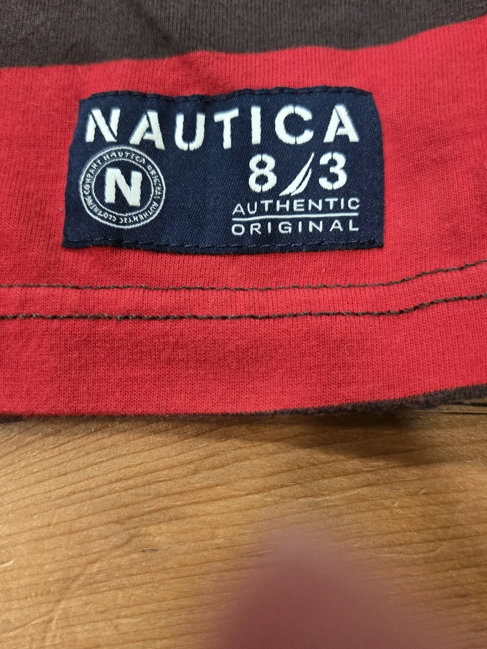 Nautica Boys' Red & Black Striped Rugby Shirt Size 12-14 (XL)
